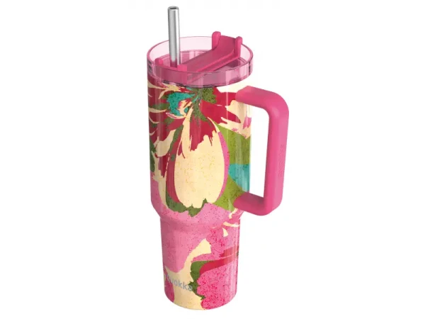 Quokka Nerezový termohrnek s brčkem Stream Pink Flambe 1200 ml