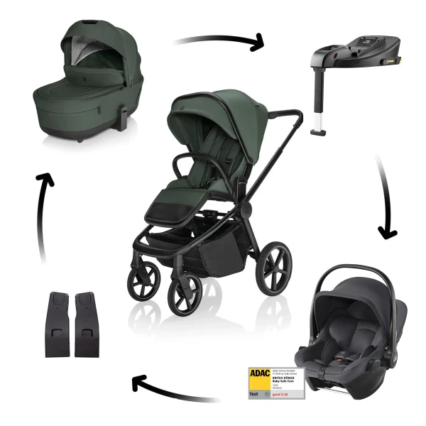Zopa Kočík Move Cross 5X + autosedačka Baby-Safe Core + základňa Baby-Safe Core, Oak Green