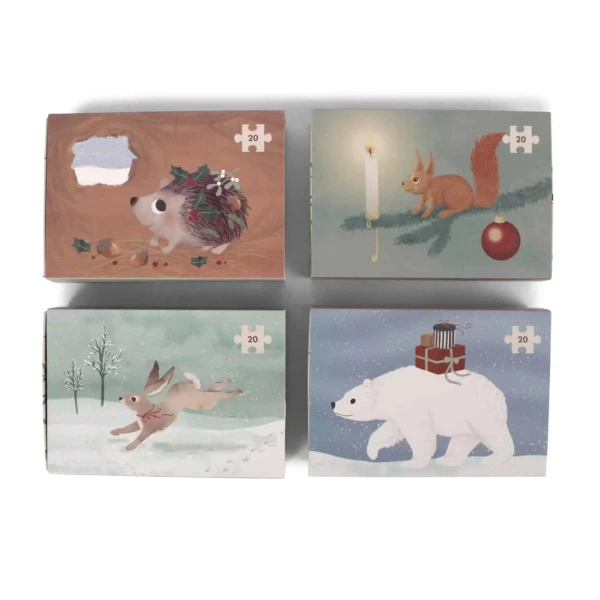FILIBABBA SET ŠTYROCH PUZZLE  - WONDERFUL WINTER