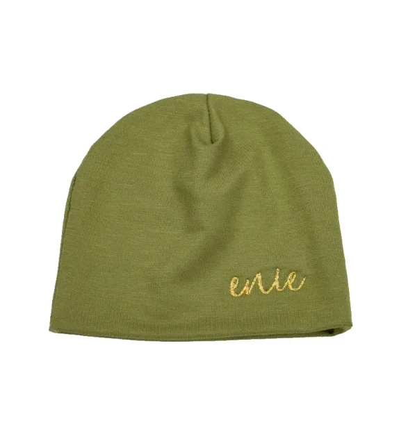 ENIE BABY Čiapka detská Bamboo khaki chlapec 3-6m