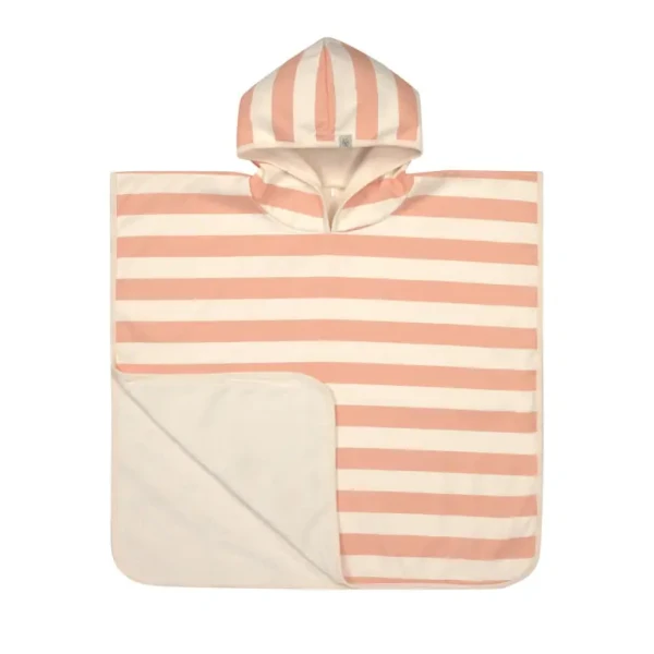Lässig pončo Beach Poncho block stripes milky/peach