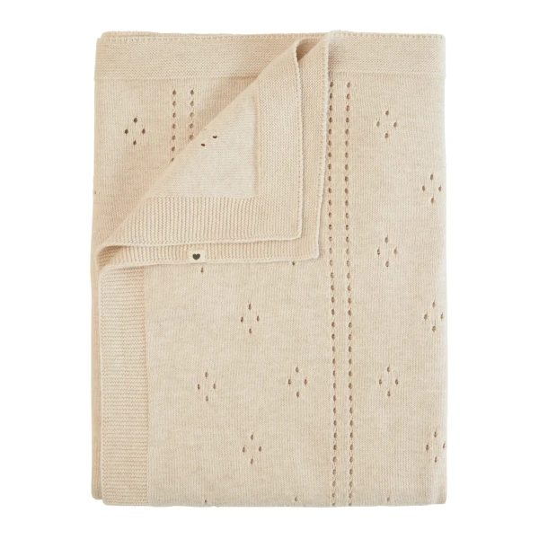 BIBS pletená dierkovaná deka z BIO bavlny Ivory