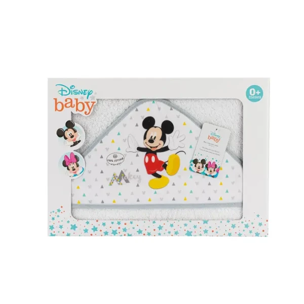 INTERBABY  Osuška froté MICKEY - BIELO/SIVÁ