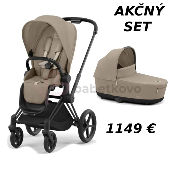 CYBEX PRIAM 4 AKČNÝ SET MATT BLACK Cozy Beige