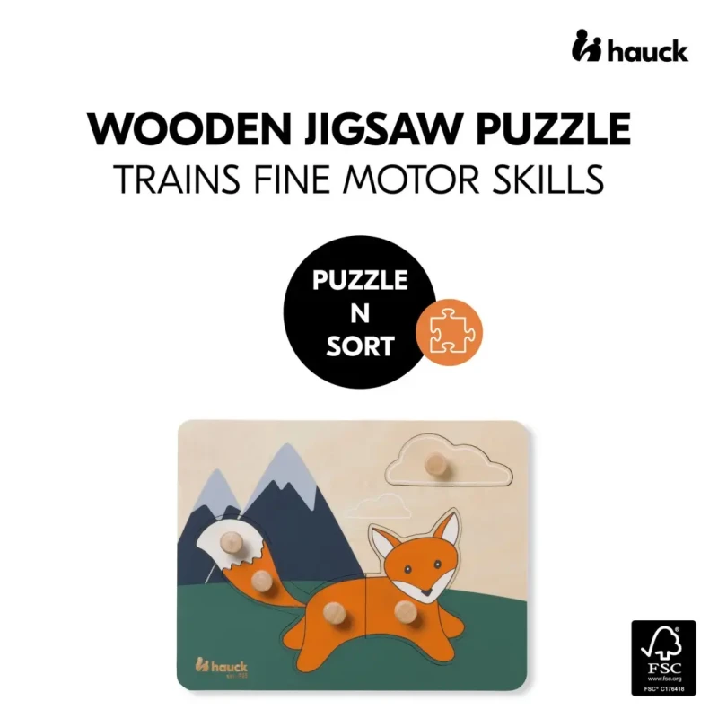 Hauck Puzzle drevené s úchytmi Puzzle N Sort Fox