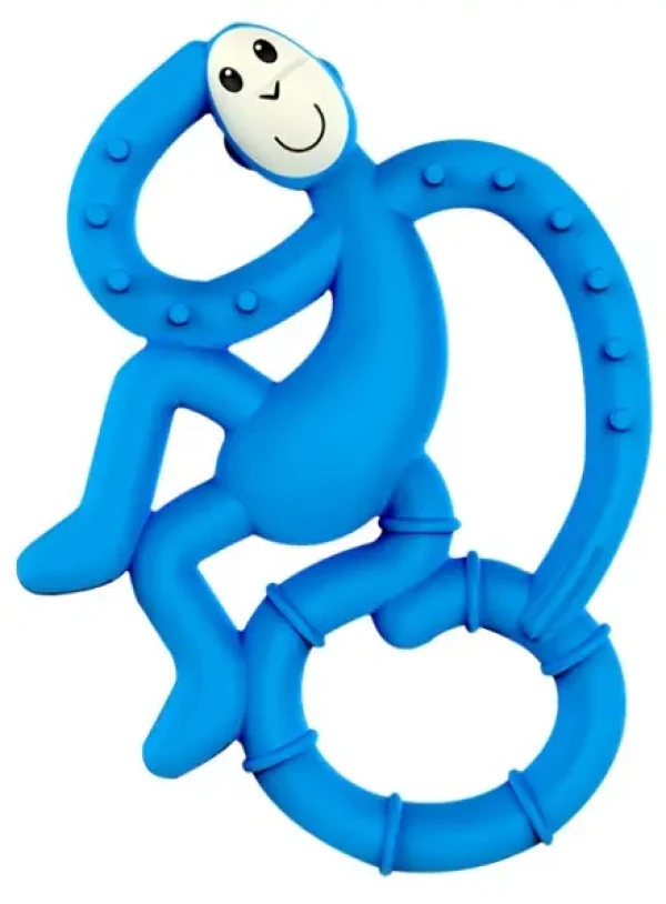 MATCHSTICK MONKEY Mini monkey hryzátko s antimikrobiálnym povrchom biocote modré