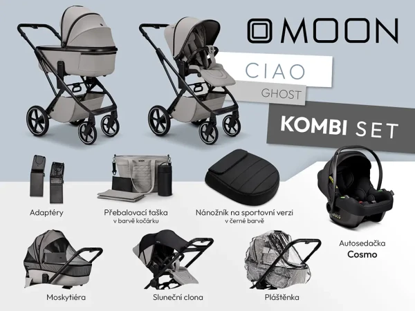 MOON Kombinovaný kočík CIAO KOMBI set - Ghost