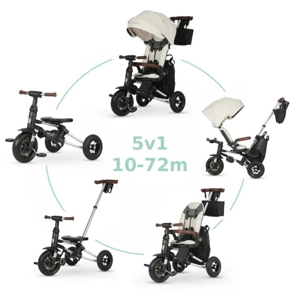 QPLAY Trojkolka Nova Deluxe 5v1 Beige, 10-72 mesiacov