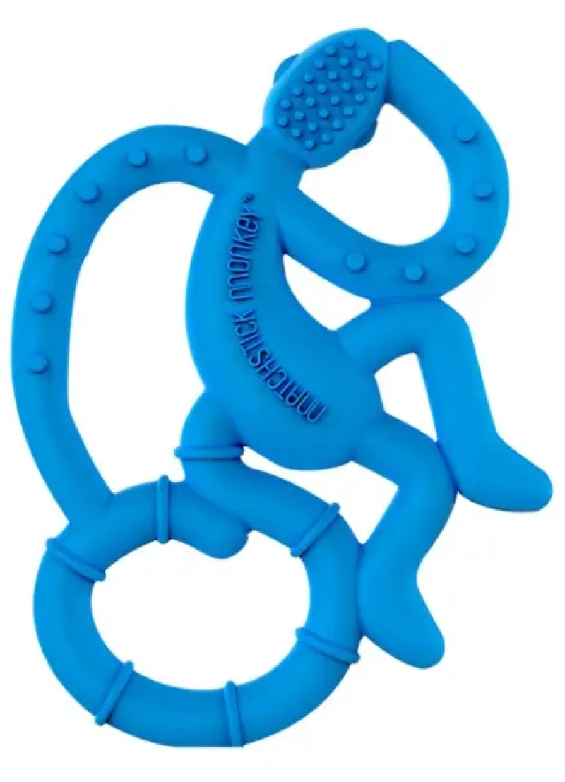 MATCHSTICK MONKEY Mini monkey hryzátko s antimikrobiálnym povrchom biocote modré