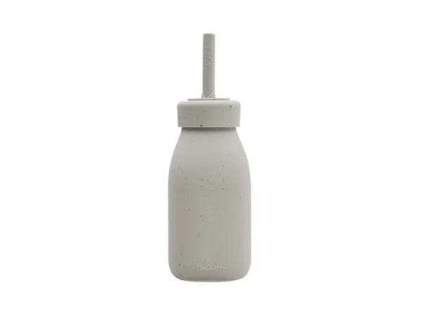 KikkaBoo Fľaša so slamkou Platinum Silicone Sand