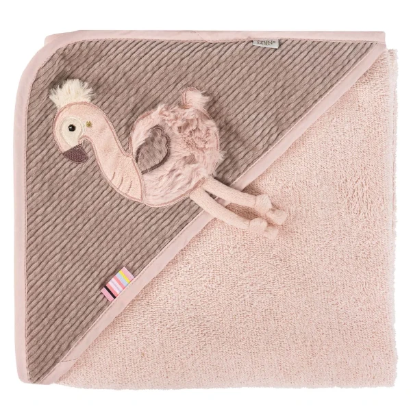 BABY FEHN Uterák s kapucňou plameňák, Pink