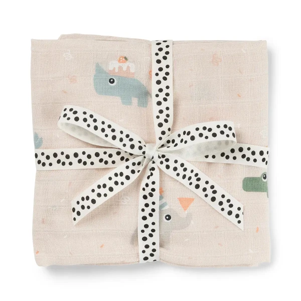 DONE BY DEER Mušelínová zavinovacia plienka Celebration - ružová