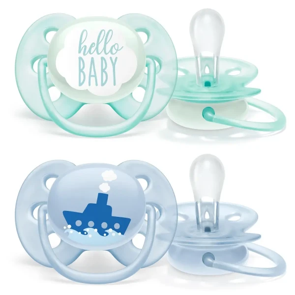 Philips AVENT Avent cumlík Ultrasoft text 0-6 m 2 ks chlapec | PHILIPS AVENT