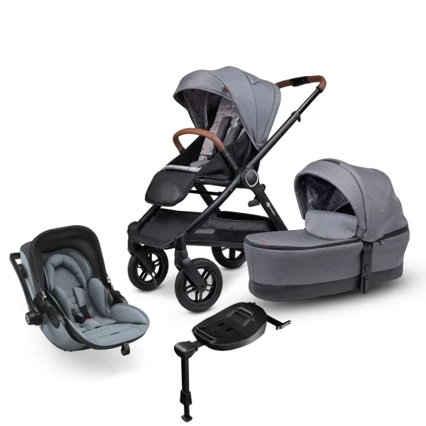 PETITE&MARS Kočík 2v1 Trails Ultimate Grey + KIDDY Evoluna i-size 2