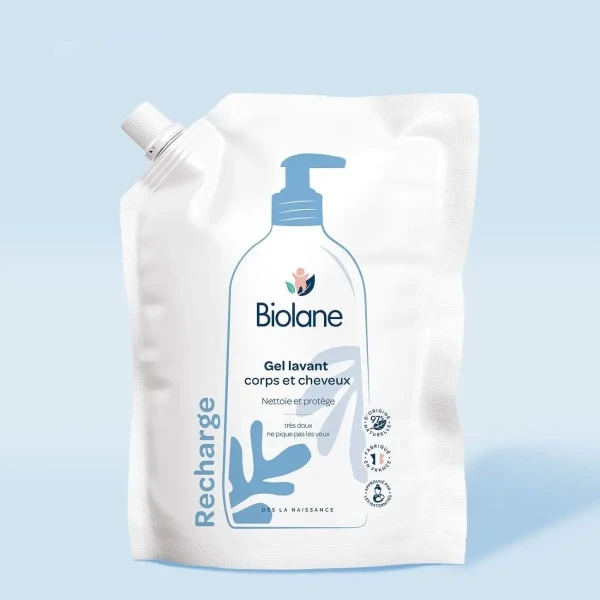 Biolane Eko-náplň Umývací gél na telo a vlasy 750ml