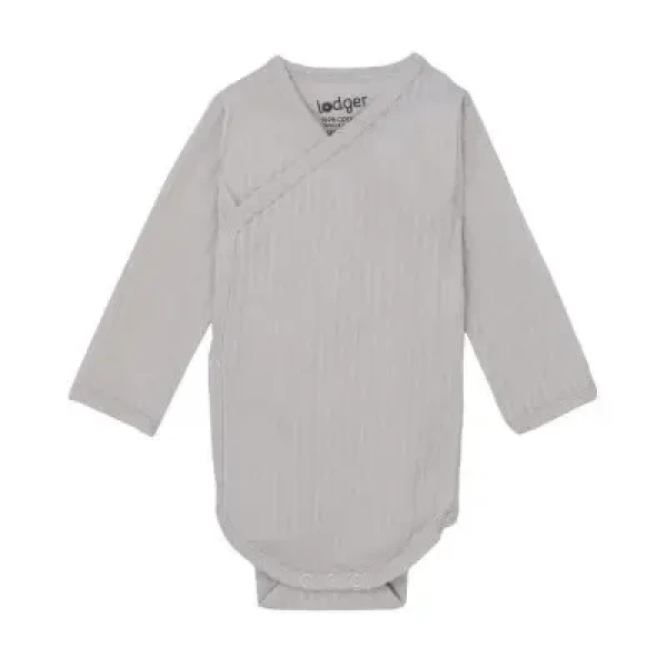 LODGER Body Romper LS Seersucker Steel 56