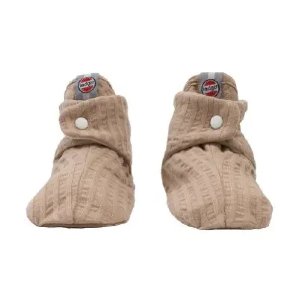 LODGER Bavlnené čiapky Slipper Seersucker Beige 6 - 12 mesiacov