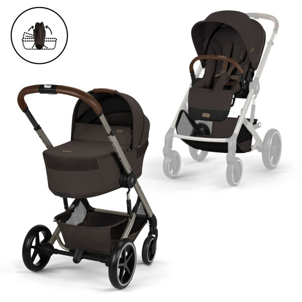 CYBEX BALIOS S LUX Kombinovaný kočík so skladacou vaničkou TAUPE CHOCOLATE BROWN 2026