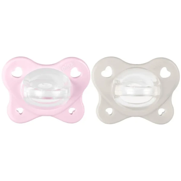 CHICCO Cumlík Physio Dual Soft silikónový dievča 2-6m, 2 ks