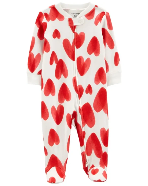 CARTER'S Overal na zips Sleep&Play Ivory Heart dievča PRE/ veľ. 46