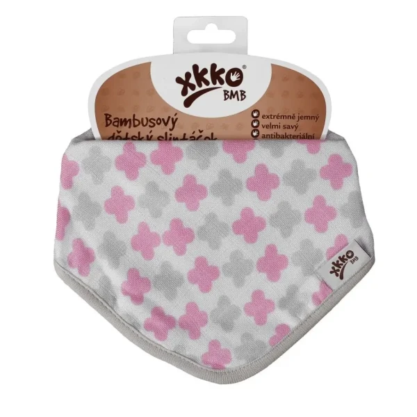 XKKO BMB Bambusová šatka - Scandinavian Baby Pink Cross