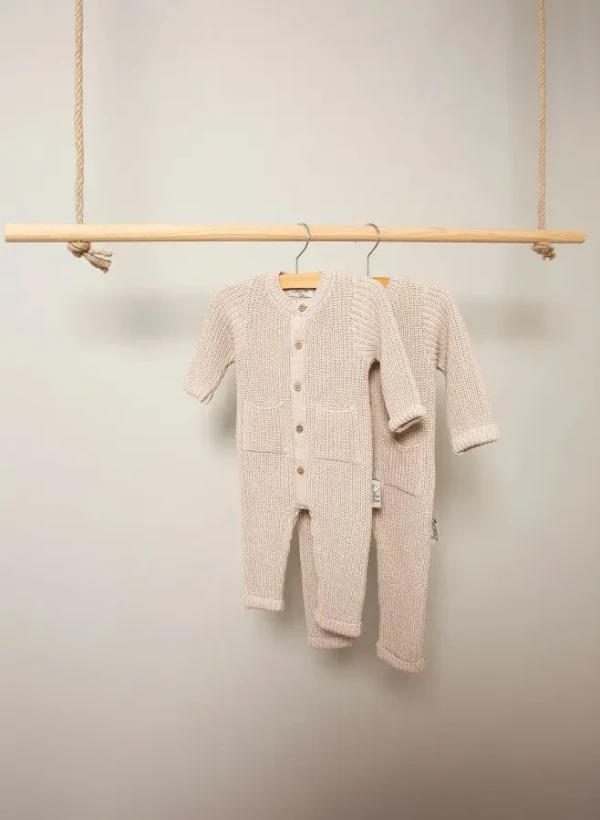 Witlof for Kids háčkované kids dupačky 62/68 Soft Sand knitted