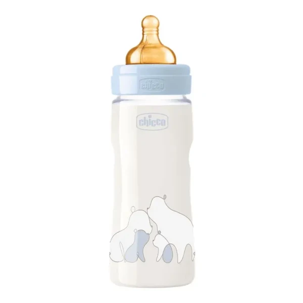 CHICCO Fľaša dojčenská Chicco Original Touch latex, 330ml - chlapec