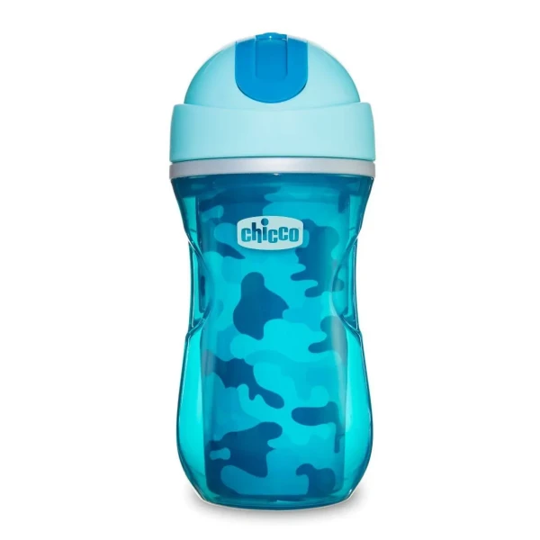 CHICCO Hrnček Športový termo so slamkou 266 ml, modrý 14m+