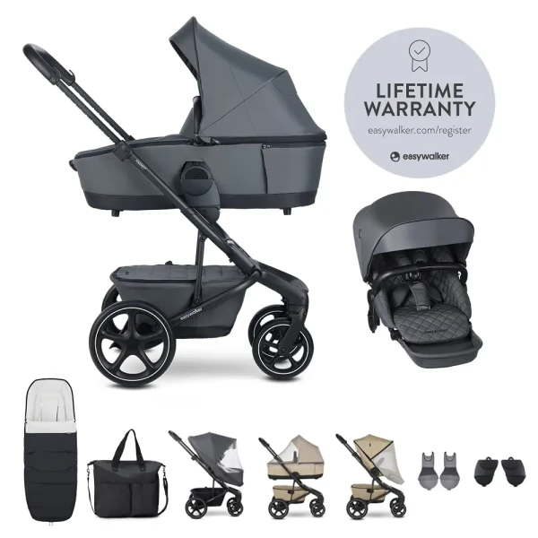 EASYWALKER Set XXL kočík kombinovaný Harvey 5 Premium Mineral Grey s príslušenstvom