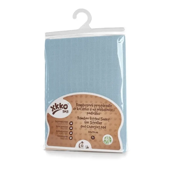 XKKO BMB Bambusové prestieradlo 50x70 - Baby Blue