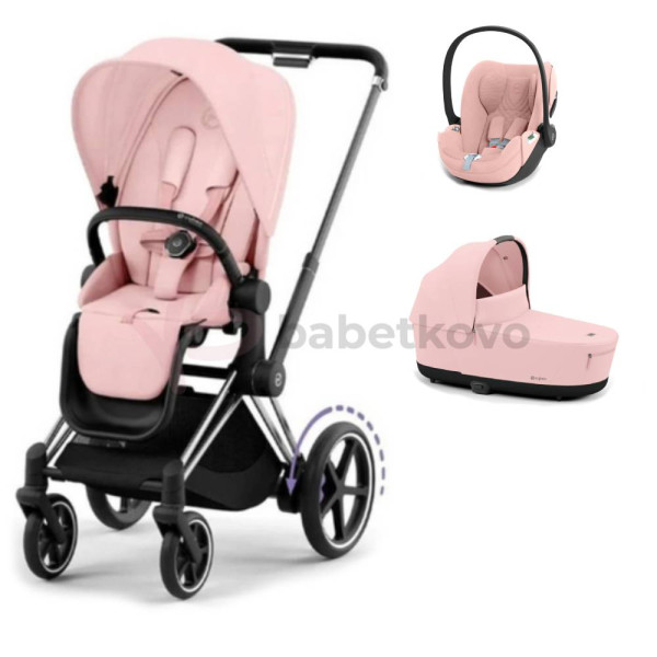 CYBEX E-PRIAM 3-kombinácia CHROME BLACK Peach pink