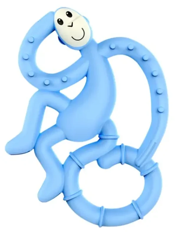 MATCHSTICK MONKEY Mini monkey hryzátko s antimikrobiálnym povrchom biocote svetlo modré