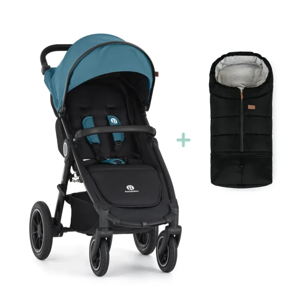 PETITE&MARS Kočík športový Street 2 Air Black Ocean Blue + PETITE&MARS fusak Jibot ZADARMO