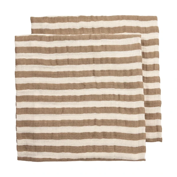 Meyco Mušelínové plienky Fat Stripe 70x70 cm 2-balenie - Taupe