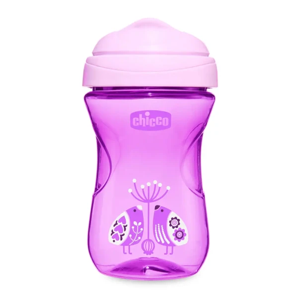 CHICCO Hrnček Jednoduchý s tvrdým náustkom 266 ml, fialový 12m+
