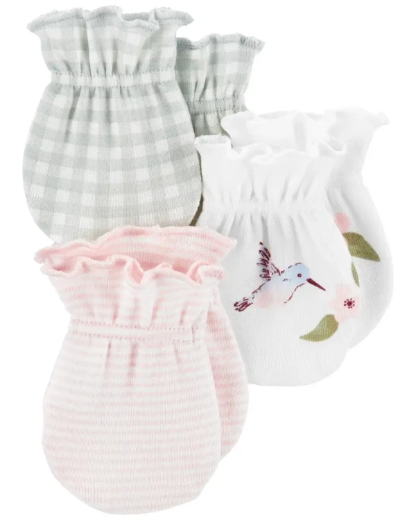 CARTER'S Rukavice Mix dievča 3ks 0-3m