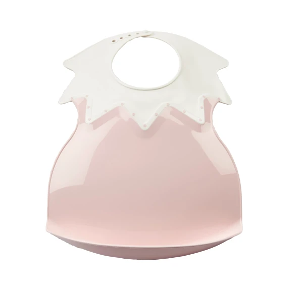 THERMOBABY Plastový podbradník s golierom, Powder Pink - BabyDirekt