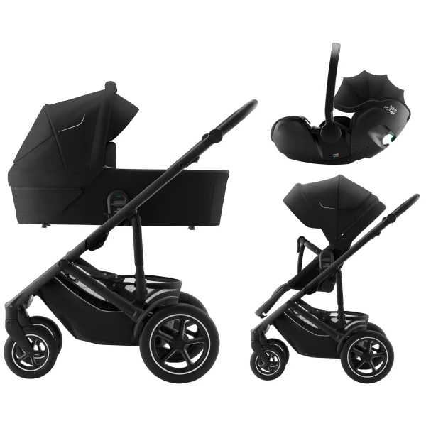 BRITAX Set Kočík Smile 5Z + hlboká vanička + autosedačka Baby-Safe PRO, Space Black