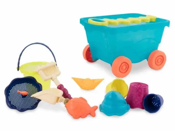 B-Toys Vozík s hračkami na piesok modrý