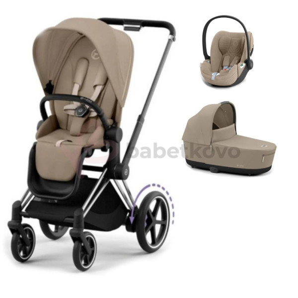 CYBEX E-PRIAM 3-kombinácia CHROME BLACK Cozy Beige