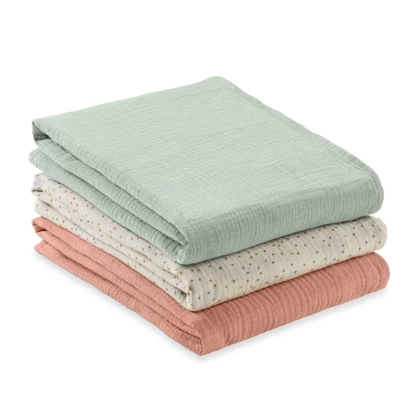 Hauck Sada 4-v-1 CUDDLE N CLEAN, 3ks, Sage-Beige Dots-Cork