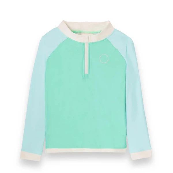 KiETLA ICONIK plavky s UV ochranou - tričko s dlhým rukávom - Green Blue 6-8 rokov