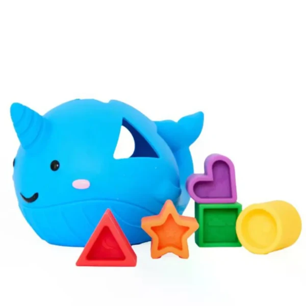 Jellystone Designs Silikónové triedenie tvarov Narval, dúhové