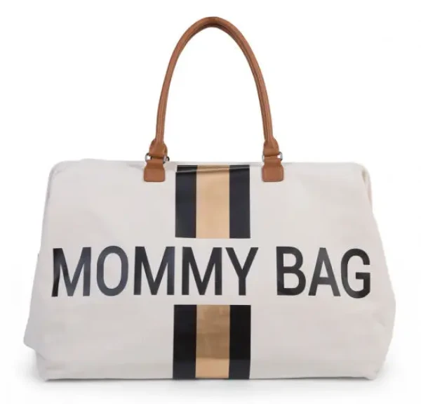 Childhome Prebaľovacia taška  Mommy Bag Big Off White / Black Gold