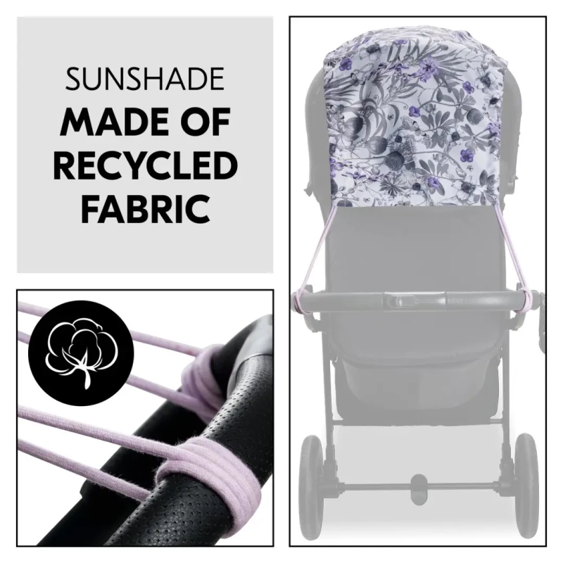 Hauck Slnečná clona na kočík UV 50+ Sunshade, floral grey