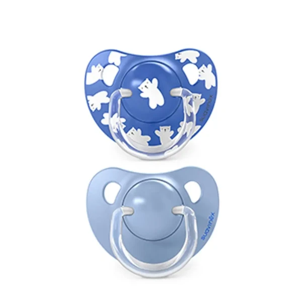 SUAVINEX Cumlík anatomický silikon +18 m 2 ks WILD & FREE - modrý