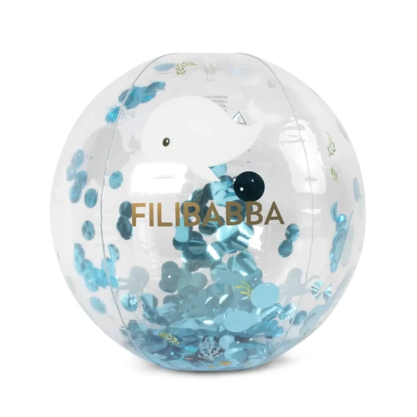 FILIBABBA PLÁŽOVÁ LOPTA ALFIE - CHRISTIAN´S WHALE TALES CONFETTI