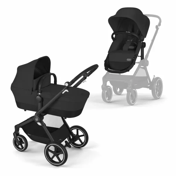 CYBEX EOS LUX Kombinovaný kočík Moon Black - black rám