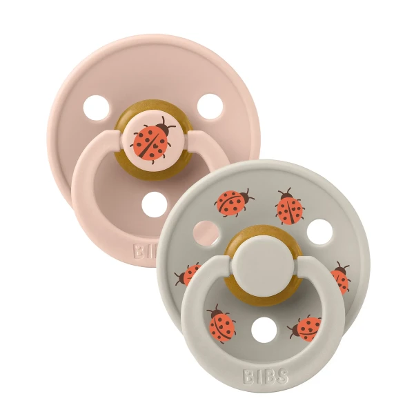 BIBS STUDIO Colour Ladybug cumlíky z prírodného kaučuku 2ks – veľkosť 2 blush-mix