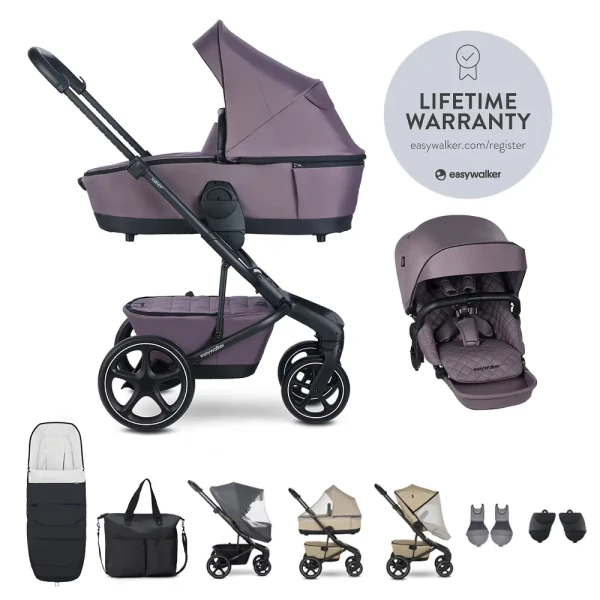 EASYWALKER Set XXL kočík kombinovaný Harvey 5 Premium Granite Purple s príslušenstvom